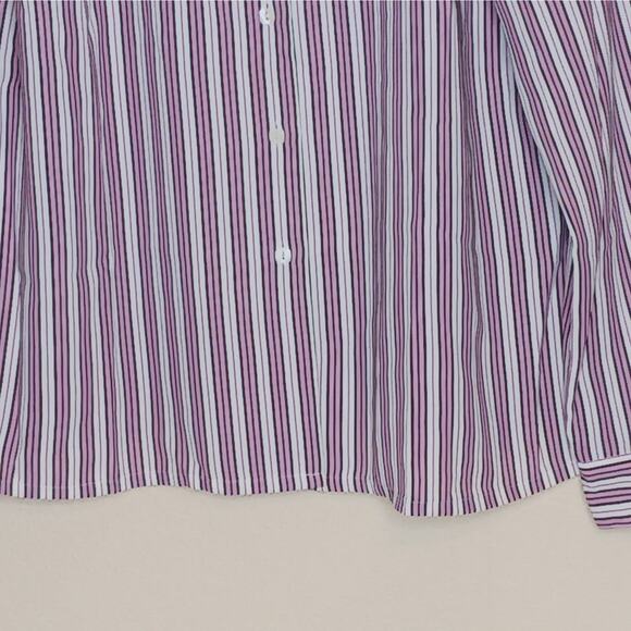 Covington Blouse Womens L (14-16) Pink Striped Button Up Long Sleeve Polyester - Picture 4 of 10